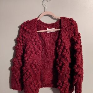 Chicwish Knit Your Love Cardigan Wine